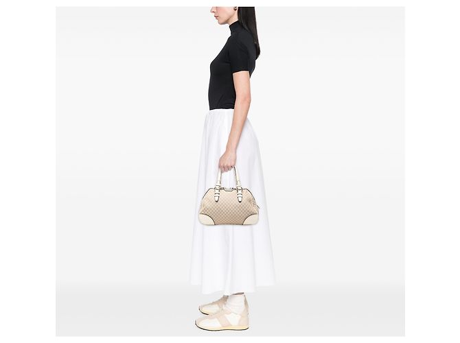 Céline Borsa Celine Beige Macadam Canvas - vista 6