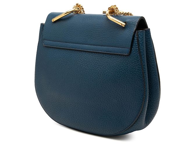 Chloé Blue Small Leather Drew Crossbody Azul - vista 2