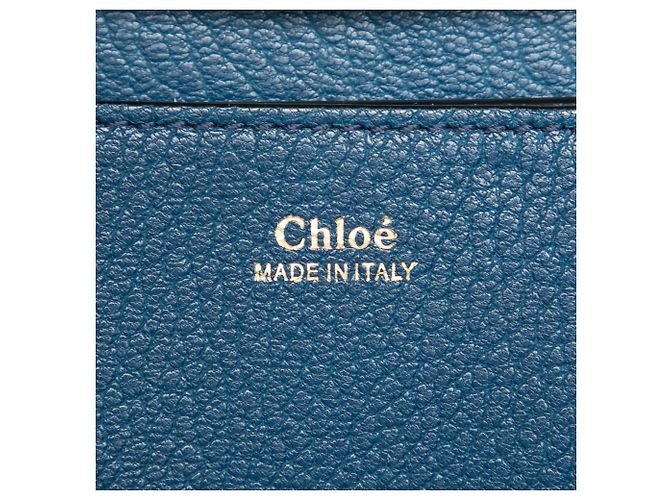 Chloé Blue Small Leather Drew Crossbody Azul - vista 5