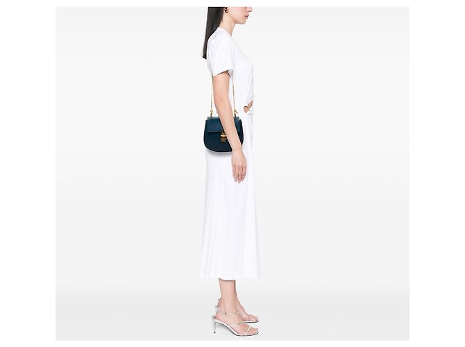 Chloé Blue Small Leather Drew Crossbody Azul - vista 6