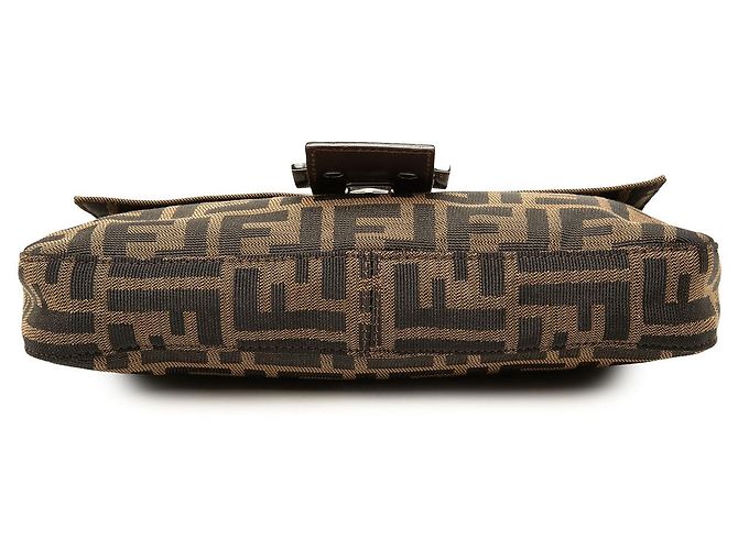 Borsa Baguette Fendi in tela Zucca marrone - vista 3