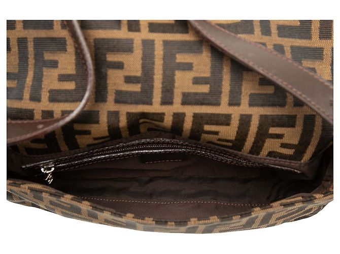 Borsa Baguette Fendi in tela Zucca marrone - vista 4