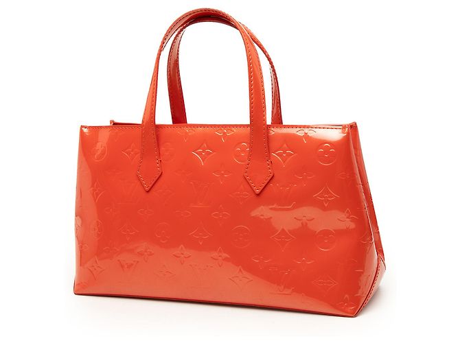 Louis Vuitton Orange Monogram Vernis Wilshire PM Arancione - vista 2