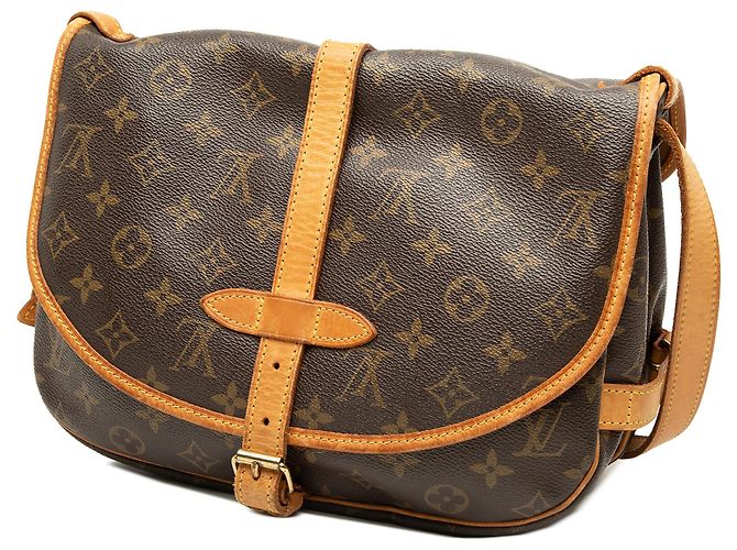Louis Vuitton Brown Monogram Saumur 30 Castaño - vista 2