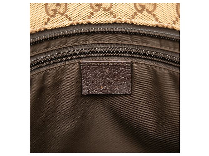 Tote Gucci in tela GG beige con banda Web - vista 5