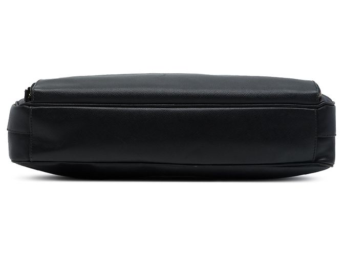 Sac business Prada en cuir Saffiano noir - vue 3