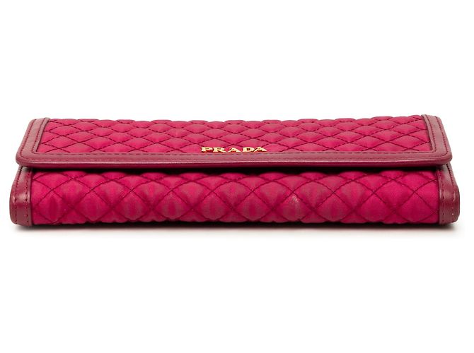 Portafoglio lungo Prada Pink Impuntu Tessuto Rosa - vista 3