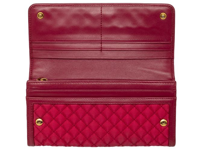 Portafoglio lungo Prada Pink Impuntu Tessuto Rosa - vista 4
