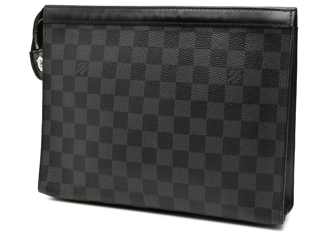Louis Vuitton Black Damier Graphite Pochette Voyage MM Negro - vista 2