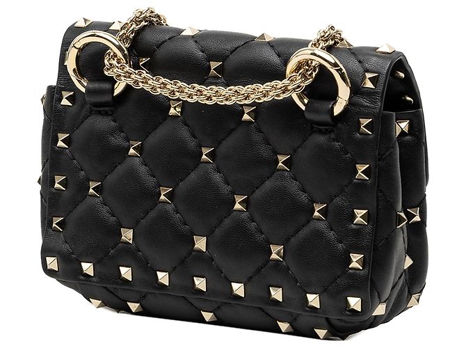 Valentino Black Nappa Rockstud Spike Crossbody Schwarz - Ansicht 2