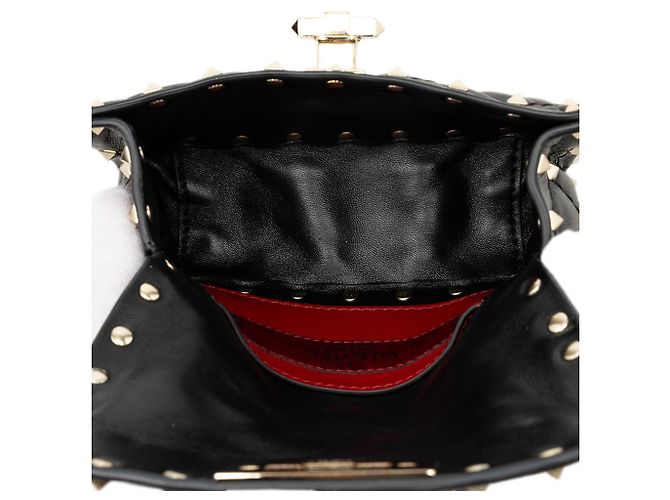Valentino Black Nappa Rockstud Spike Crossbody Schwarz - Ansicht 4