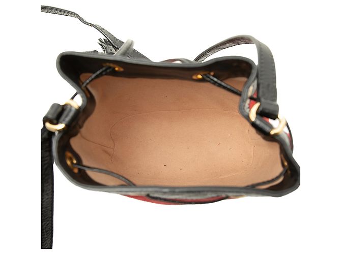 Borsa secchiello Gucci Ophidia Mini in suede e vernice rossa con banda Web Rosso - vista 4