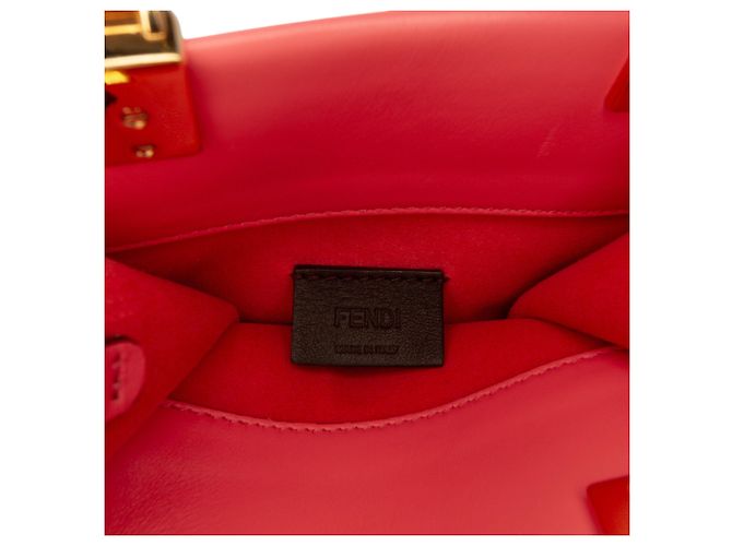 Borsa Shopper Sunshine Fendi in pelle goffrata Mini Zucca rosa - vista 5