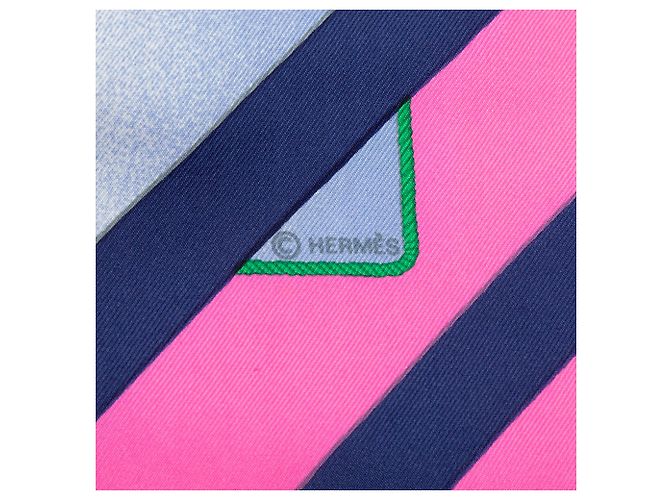 Lenço de seda Hermès Blue Rafales 90 Azul - vista 4