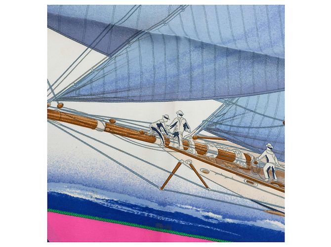 Lenço de seda Hermès Blue Rafales 90 Azul - vista 6