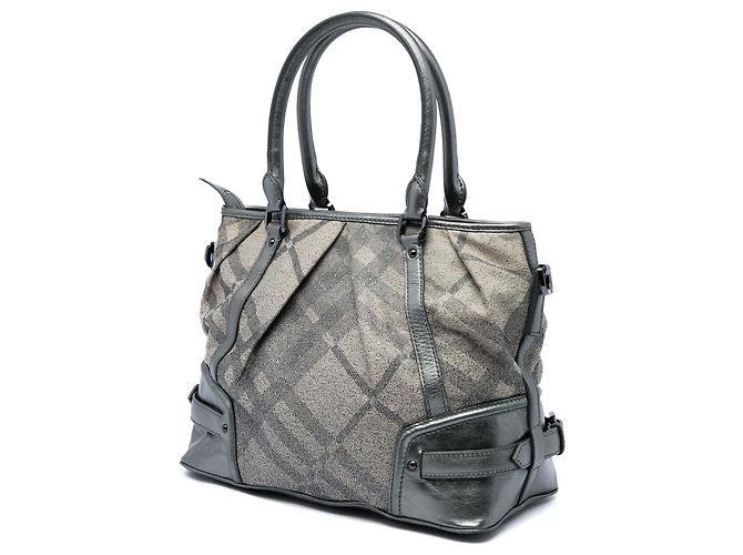 Burberry Satchel aus Smoke Check Canvas mit silbernem Glitzer - Ansicht 2