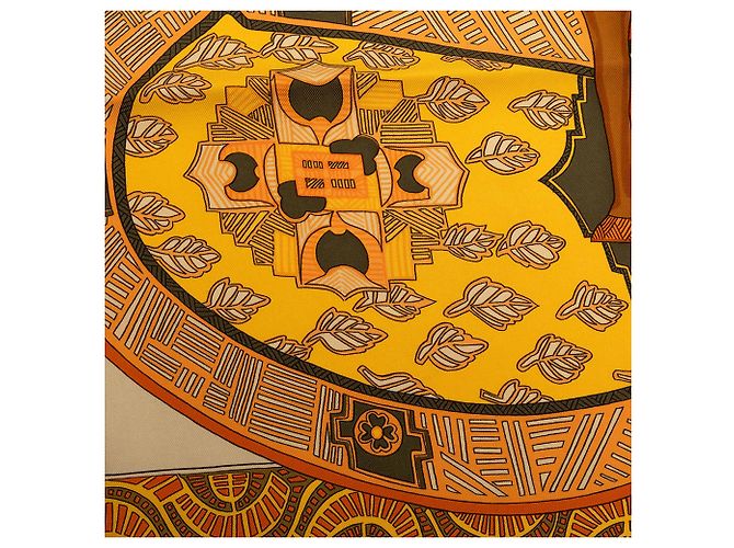 Lenço de seda Hermès Brown Art des Steppes Marrom Castanho claro - vista 5
