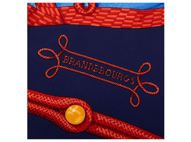 Lenço de seda Hermès Blue Brandebourgs 90 Azul Azul escuro - vista 2