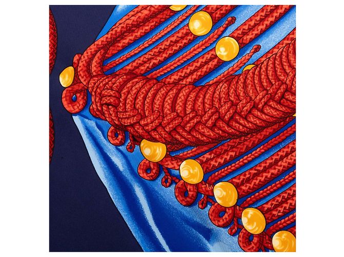 Lenço de seda Hermès Blue Brandebourgs 90 Azul Azul escuro - vista 5