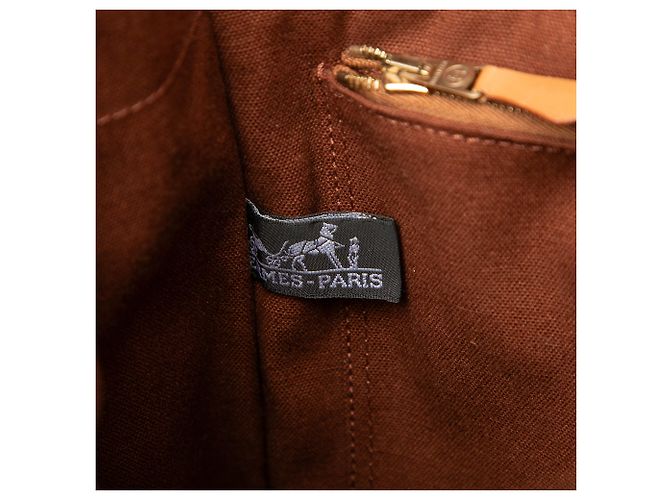 Hermès Brown Canvas Fourre Tout PM Marrom - vista 5