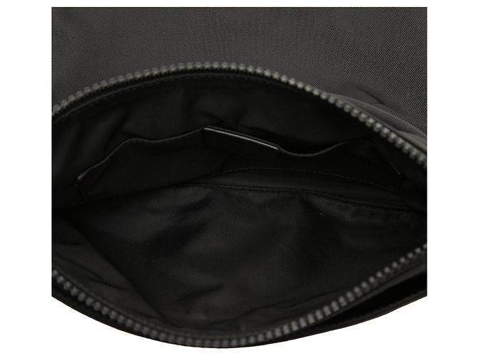 Borsa a cintura Gucci in nylon nero con G intrecciate e banda Web - vista 4