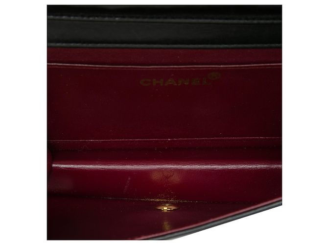 Chanel Black CC Quilted Lambskin Full Single Flap Nero - vista 4