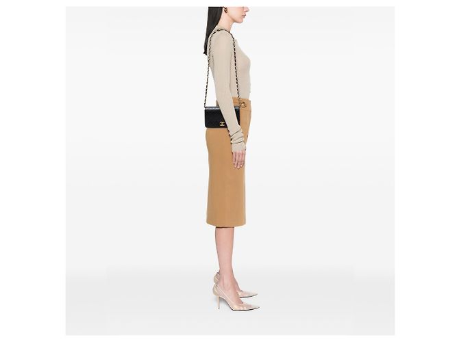 Chanel Black CC Quilted Lambskin Full Single Flap Nero - vista 5