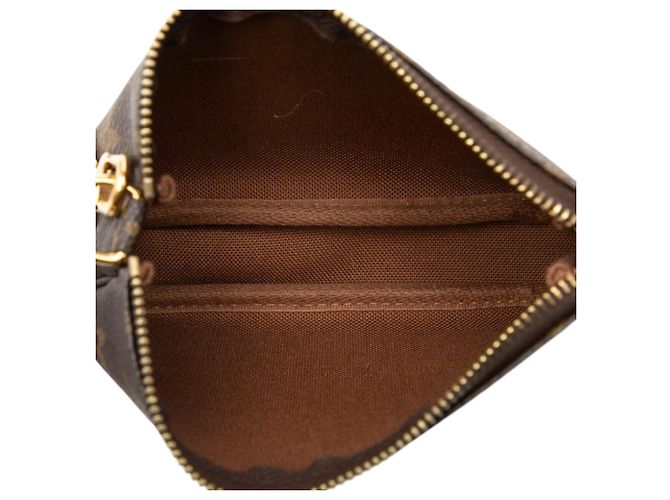 Louis Vuitton Brown Monogram Mini Pochette Accessoires Marrom - vista 4