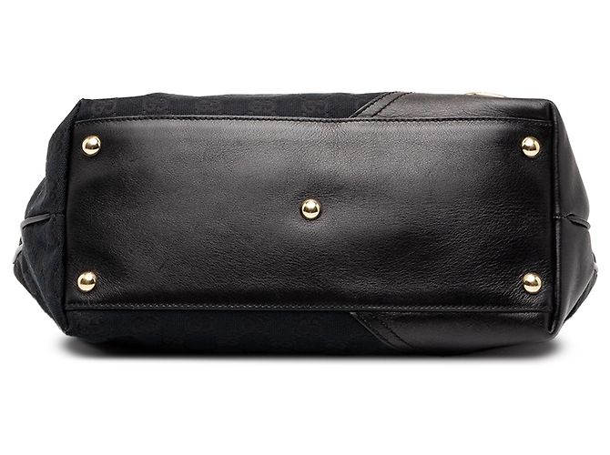 Borsa Tote Gucci New Britt in canvas GG nero - vista 3