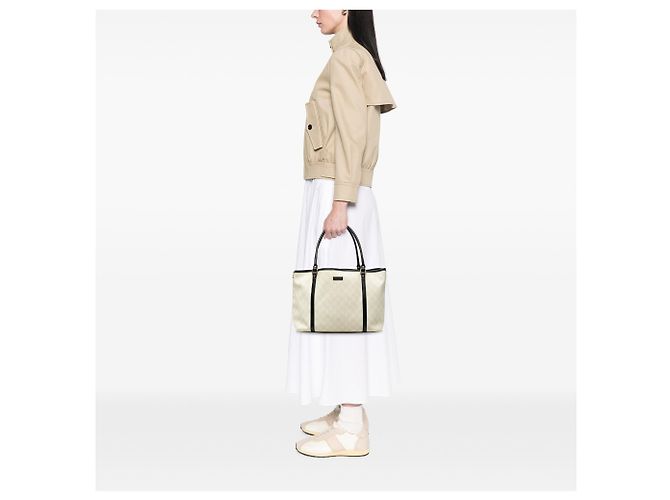 Borsa Tote Gucci White Medium GG Supreme Joy Tote Bianco Bianco sporco - vista 8