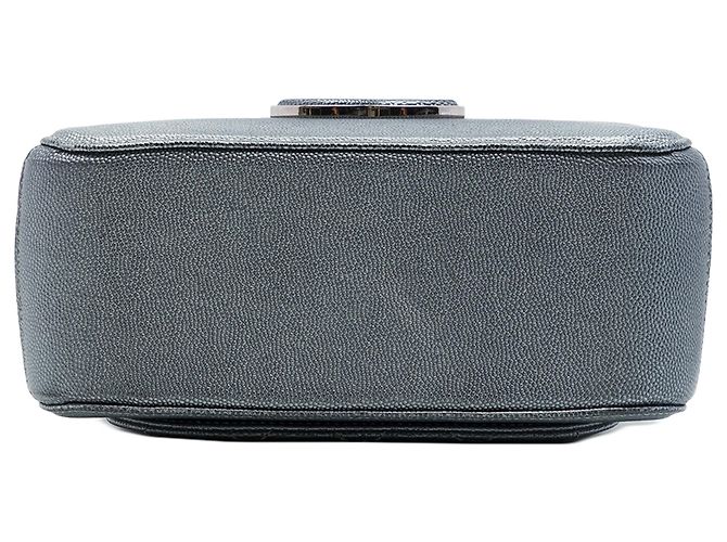 Chanel Gray Small CC Quilted Metallic Caviar Coco Curve Vanity Case Marrone Grigio antracite - vista 3