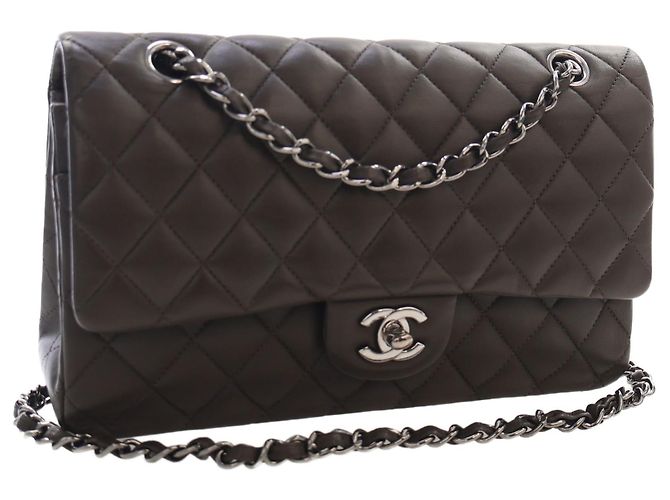 Chanel Brown Medium Classic Lambskin Double Flap Braun Dunkelbraun - Ansicht 10