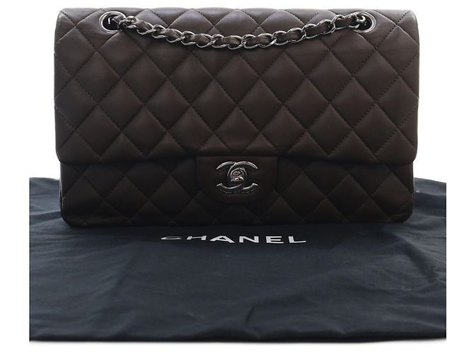 Chanel Brown Medium Classic Lambskin Double Flap Braun Dunkelbraun - Ansicht 4