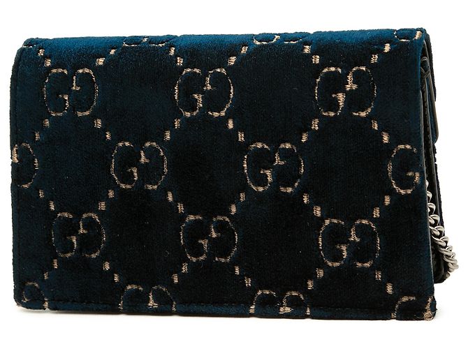 Gucci Mini Dionysus Crossbody in velluto blu GG Blu scuro - vista 2