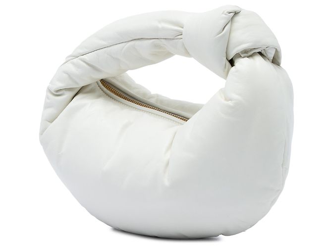 Bottega Veneta Mini Jodie Puffy in Nappa Bianco - vista 2