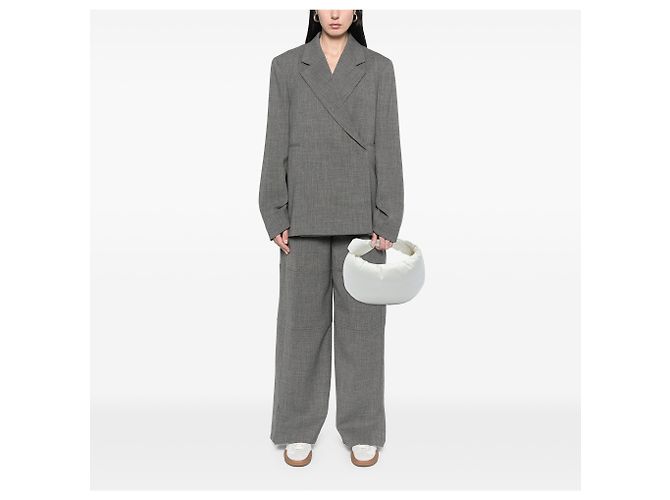Bottega Veneta Mini Jodie Puffy in Nappa Bianco - vista 5