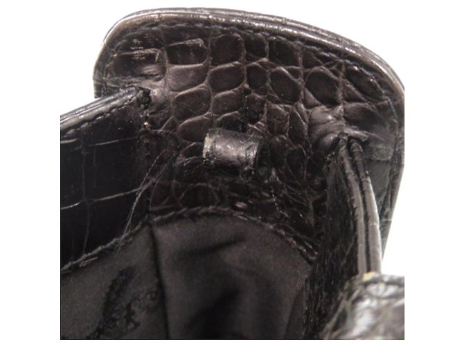 Salvatore Ferragamo Borsa Satchel Vara in pelle embossed croc nera Ferragamo - vista 10