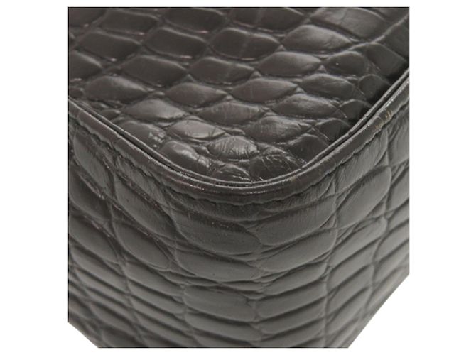Salvatore Ferragamo Borsa Satchel Vara in pelle embossed croc nera Ferragamo - vista 14