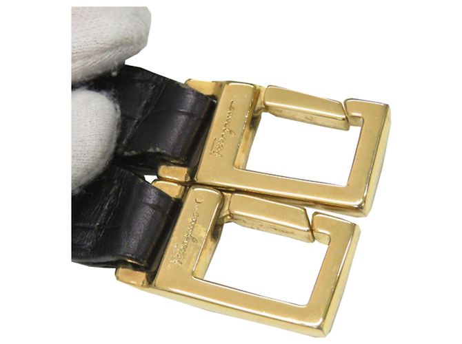 Salvatore Ferragamo Borsa Satchel Vara in pelle embossed croc nera Ferragamo - vista 23