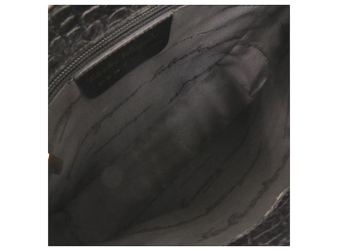 Salvatore Ferragamo Borsa Satchel Vara in pelle embossed croc nera Ferragamo - vista 4