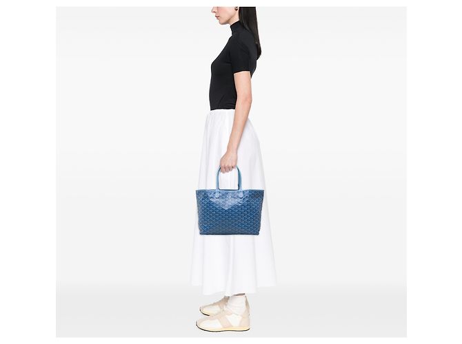 Goyard Blue Goyardine Saint Louis PM Blau Hellblau - Ansicht 6