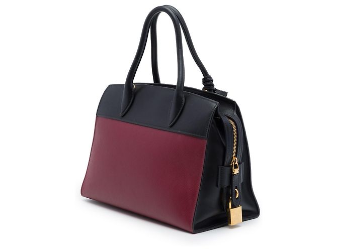 Prada Esplanade Satchel aus rotem Saffiano- und City-Kalbsleder Bordeaux - Ansicht 2