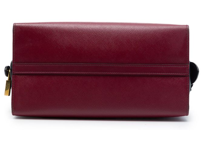 Prada Esplanade Satchel aus rotem Saffiano- und City-Kalbsleder Bordeaux - Ansicht 3