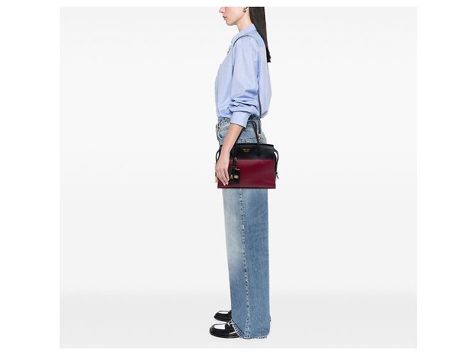 Prada Esplanade Satchel aus rotem Saffiano- und City-Kalbsleder Bordeaux - Ansicht 6