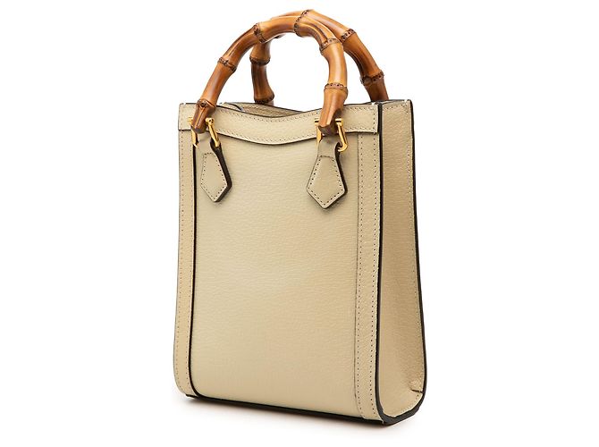 Bolsa Diana Mini em couro de bezerro marrom com bambu Gucci Bege - vista 2