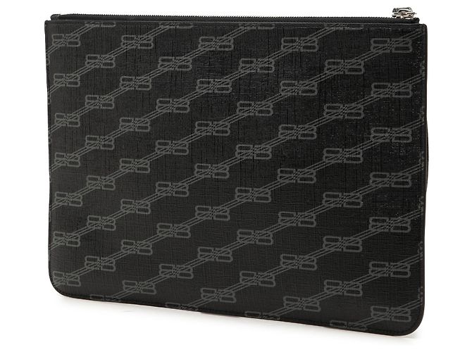 Pochette da polso Balenciaga Black BB Monogram Coated Canvas Nero - vista 2