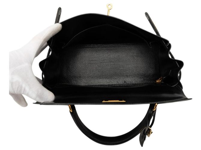 Hermès Black Box Calf Kelly Retourne 28 Schwarz - Ansicht 4