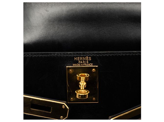 Hermès Black Box Calf Kelly Retourne 28 Schwarz - Ansicht 5