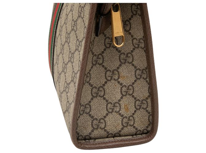 Gucci Beige GG Supreme Web Ophidia Clutch - Ansicht 6