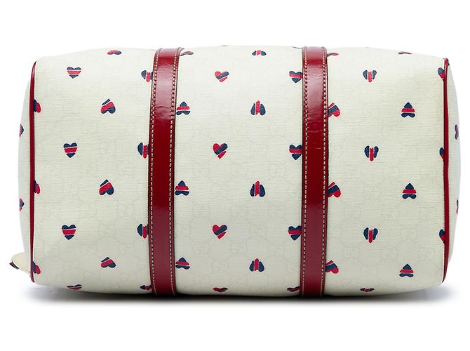 Borsa Boston Gucci White Medium GG Supreme Hearts Joy Bianco - vista 3